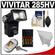 Vivitar 285 HV Zoom Thyristor Auto Electronic Flash with Batteries & Charger + Bounce Reflector + Cleaning Kit