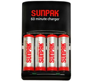 Sunpak PicturesPlus (4) 2650mAh AA NiMH Batteries & Rapid Charger - Digital Cameras and Accessories - Hip Lens.com