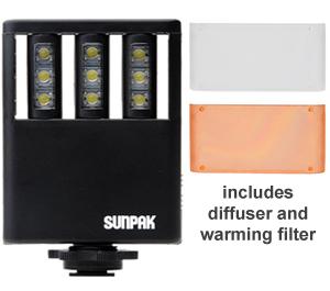Sunpak Ultra Slim LED 9 Video Light with 2 Diffusers - Digital Cameras and Accessories - Hip Lens.com