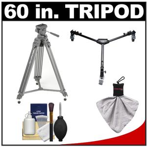 Sunpak 60" Pro M2 Heavy Duty Video Tripod with Fluid Head & Case with Tripod Dolly + Accessory Kit - Digital Cameras and Accessories - Hip Lens.com