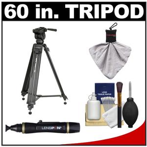 Sunpak 60" Pro M3 Heavy Duty Video Tripod with QR Fluid Head and Case with Accessory Kit - Digital Cameras and Accessories - Hip Lens.com