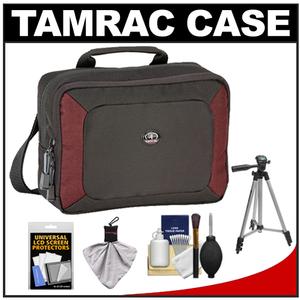 Tamrac 5720 Zuma ILC Digital Camera Case (Black/Burgundy) with Tripod + Accessory Kit - Digital Cameras and Accessories - Hip Lens.com