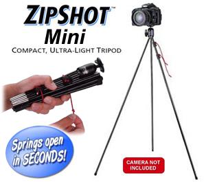Tamrac ZipShot Mini 28" Compact  Ultra-Light Tripod with Spring Open Legs - Digital Cameras and Accessories - Hip Lens.com