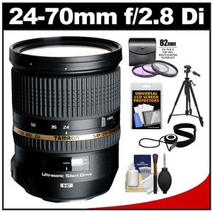Tamron 24-70mm f/2.8 Di VC USD SP Zoom Lens (for Canon EOS Cameras) with Tripod + 3 (UV/FLD/CPL) Filters + Accessory Kit - Digital Cameras and Accessories - Hip Lens.com