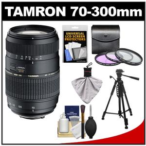 Tamron 70-300mm f/4-5.6 Di LD Macro 1:2 Zoom Lens (for Sony Alpha Cameras) with 3 UV/FLD/CPL Filters + Tripod + Accessory Kit - Digital Cameras and Accessories - Hip Lens.com