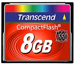 Transcend 8GB 133x CompactFlash (CF) Card - Digital Cameras and Accessories - Hip Lens.com