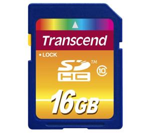 Transcend 16GB SecureDigital Class 10 (SDHC) Ultra-High-Speed Card - Digital Cameras and Accessories - Hip Lens.com