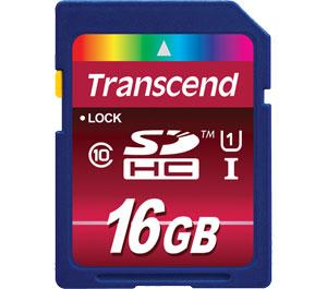 Transcend 16GB SecureDigital Class 10 (SDHC UHS-1) Ultra-High-Speed Card - Digital Cameras and Accessories - Hip Lens.com