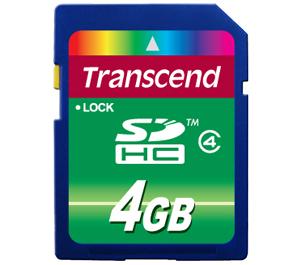Transcend 4GB SecureDigital Class 4 (SDHC) Card - Digital Cameras and Accessories - Hip Lens.com