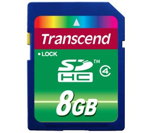 Transcend 8GB SecureDigital Class 4 (SDHC) Card - Digital Cameras and Accessories - Hip Lens.com