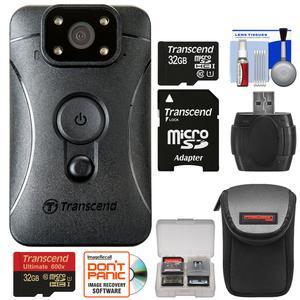 Transcend DrivePro Body 10 1080p HD Video Camera Camcorder with (2) 32GB Cards + Case + Reader + Kit