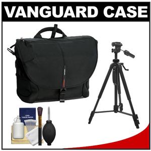 Vanguard The Heralder 33 Digital SLR Camera Case with Laptop Sleeve (Black) with Tripod + Cleaning Kit - Digital Cameras and Accessories - Hip Lens.com