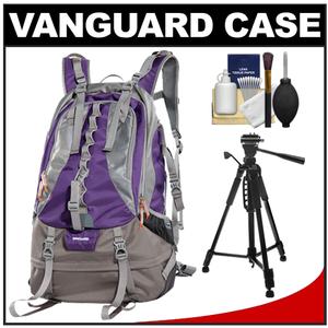 Vanguard Kinray 48PR Digital SLR Camera Backpack Case (Purple) with Tripod + Cleaning Kit - Digital Cameras and Accessories - Hip Lens.com