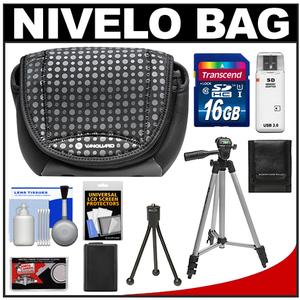 Vanguard Nivelo 15 Mirrorless Interchangeable Lens Digital Camera Case (Black) with NP-FW50 Battery + 16GB SD Card + Tripod + Accessory Kit