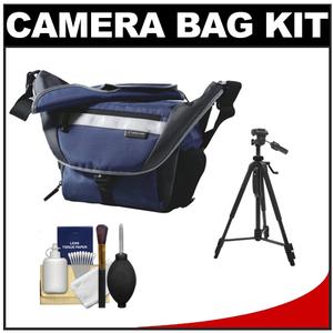 Vanguard Sydney 22 Messenger Digital SLR Camera Bag/Case (Blue) with Deluxe Photo/Video Tripod + Accessory Kit