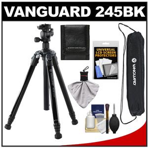 Vanguard Nivelo 245BK Aluminum Alloy Tripod with Case (Black) with Accessory Kit - Digital Cameras and Accessories - Hip Lens.com