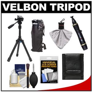 Velbon UT-45L 62" Compact Tripod with Panhead & Case with Cleaning Accessory Kit - Digital Cameras and Accessories - Hip Lens.com