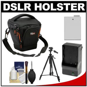Vidpro TL-25 Top-Load DSLR Camera Holster Case (Small) with LP-E8 Battery & Charger + Tripod + Cleaning Kit Vidpro TL-25 Top-Load DSLR Camera Holster Case (Small) with LP-E8 Battery & Charger + Tripod + Cleaning Kit