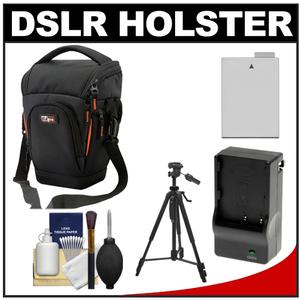 Vidpro TL-35 Top-Load DSLR Camera Holster Case (Large) with LP-E8 Battery & Charger + Tripod + Cleaning Kit Vidpro TL-35 Top-Load DSLR Camera Holster Case (Large) with LP-E8 Battery & Charger + Tripod + Cleaning Kit