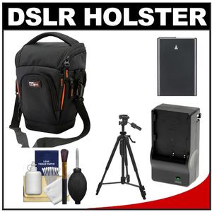 Vidpro TL-35 Top-Load DSLR Camera Holster Case (Large) with EN-EL14 Battery & Charger + Tripod + Cleaning Kit Vidpro TL-35 Top-Load DSLR Camera Holster Case (Large) with EN-EL14 Battery & Charger + Tripod + Cleaning Kit