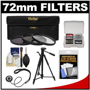 Vivitar 3-Piece Multi-Coated HD Filter Set (72mm UV/CPL/ND8) with Tripod + Accessory Kit Vivitar 3-Piece Multi-Coated HD Filter Set (72mm UV/CPL/ND8) with Tripod + Accessory Kit