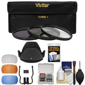 Vivitar 3-Piece Multi-Coated HD Filter Set (55mm UV/CPL/ND8) with Lens Hood + Diffusers + Accessory Kit Vivitar 3-Piece Multi-Coated HD Filter Set (55mm UV/CPL/ND8) with Lens Hood + Diffusers + Accessory Kit