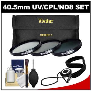 Vivitar Series 1 3-Piece Multi-Coated HD Pro Filter Set (40.5mm UV/CPL/ND8) with CapKeeper + Cleaning Kit - Digital Cameras and Accessories - Hip Lens.com