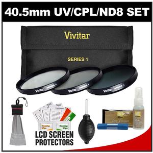 Vivitar Series 1 3-Piece Multi-Coated HD Pro Filter Set (40.5mm UV/CPL/ND8) with Nikon Cleaning & Accessory Kit - Digital Cameras and Accessories - Hip Lens.com