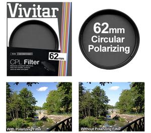 Vivitar 62mm Circular Polarizer Glass Filter - Digital Cameras and Accessories - Hip Lens.com