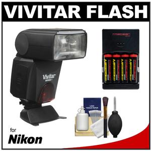 Vivitar Series 1 DF-483 Power Zoom AF Flash (for Nikon i-TTL) with Batteries/Charger + Cleaning Kit - Digital Cameras and Accessories - Hip Lens.com