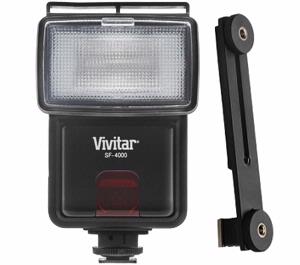 Vivitar SF-4000 Auto Bounce Zoom Slave Flash with Bracket - Digital Cameras and Accessories - Hip Lens.com
