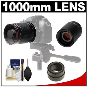 Vivitar 500mm f/8.0 Mirror Lens (T Mount) with 2x Teleconverter (=1000mm) + Accessory Kit