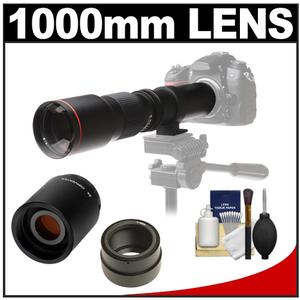 Vivitar 500mm f/8.0 Telephoto Lens (T Mount) with 2x Teleconverter (=1000mm) + Accessory Kit