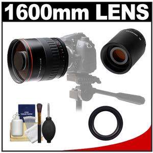 Vivitar 800mm f/8 Mirror Lens (T Mount) with 2x Teleconverter (=1600mm) + Accessory Kit