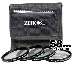 Zeikos 4-Piece +1 +2 +4 +10 Close-Up Macro Filter Set with Case (58mm) - Digital Cameras and Accessories - Hip Lens.com