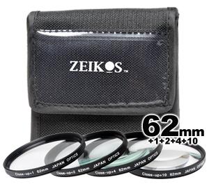 Zeikos 4-Piece +1 +2 +4 +10 Close-Up Macro Filter Set with Case (62mm) - Digital Cameras and Accessories - Hip Lens.com