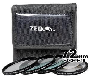 Zeikos 4-Piece +1 +2 +4 +10 Close-Up Macro Filter Set with Case (72mm) - Digital Cameras and Accessories - Hip Lens.com