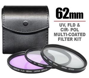 Zeikos 3-Piece Multi-Coated Glass Filter Kit (62mm UV/FLD/CPL) - Digital Cameras and Accessories - Hip Lens.com