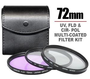 Zeikos 3-Piece Multi-Coated Glass Filter Kit (72mm UV/FLD/CPL) - Digital Cameras and Accessories - Hip Lens.com