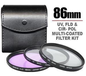 Zeikos 3-Piece Multi-Coated Glass Filter Kit (86mm UV/FLD/CPL) - Digital Cameras and Accessories - Hip Lens.com
